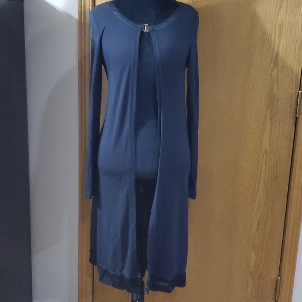 Laperla robe long sleeve silk blend black lingerie robe